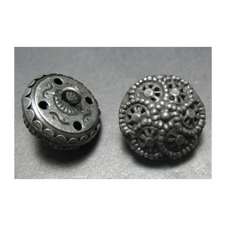Bouton style Turquie vieil argent 18mm 