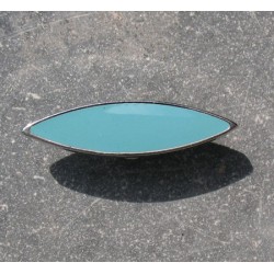 Bouton métal argent turquoise 30 mm b38