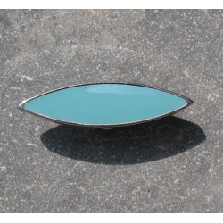 Bouton métal argent turquoise 30mm 