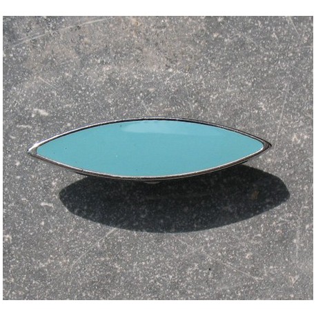 Bouton métal argent turquoise 30mm 