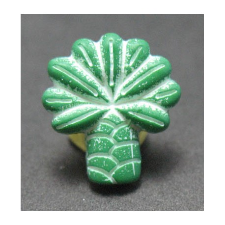 Bouton palmier vert blanc  15mm   