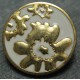 Bouton blanc tache or 25mm