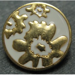 Bouton blanc tache or 25mm