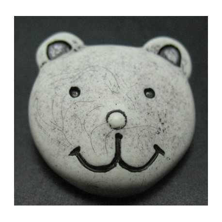 Bouton ours écru 25mm 