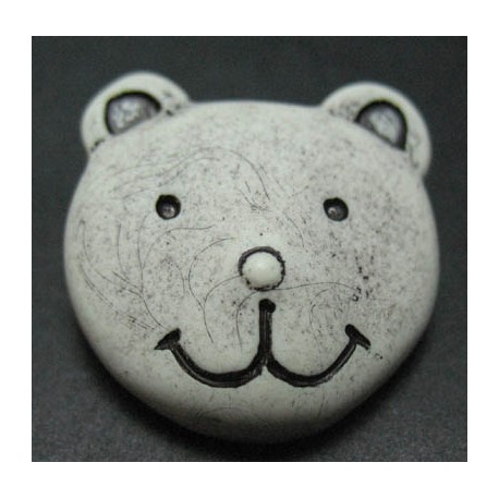 Bouton ours écru 25mm 