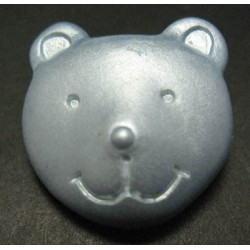 Bouton ours bleu nacré 25 mm b46