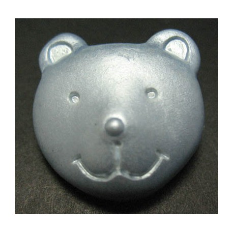 Bouton ours bleu nacré 25mm 