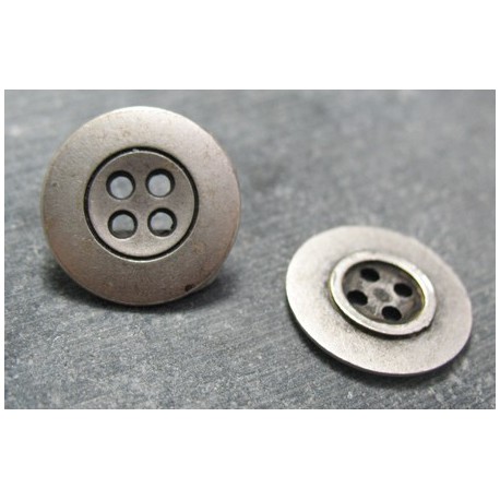 Bouton bretelle argent 15 mm b71