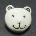 Bouton ours blanc ivoire 15 mm b46