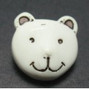 Bouton ours blanc ivoire 15mm 