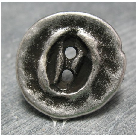 Bouton travaillé vieil argent 25mm 