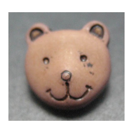 Bouton ours marron 11mm 