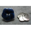 Bouton fleur bleu email 25 mm b1