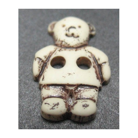 Bouton ours écru 15mm 