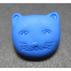 Bouton chat bleu 14 mm b46