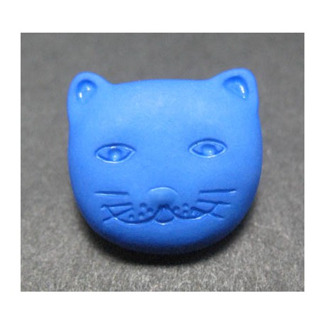 Bouton chat bleu 14mm