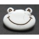 Bouton grenouille blanc noir 16 mm b46