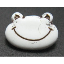 Bouton grenouille blanc noir 16 mm 