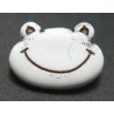 Bouton grenouille blanc noir 16 mm 