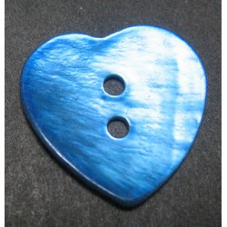 Nacre coeur bleu 20 mm