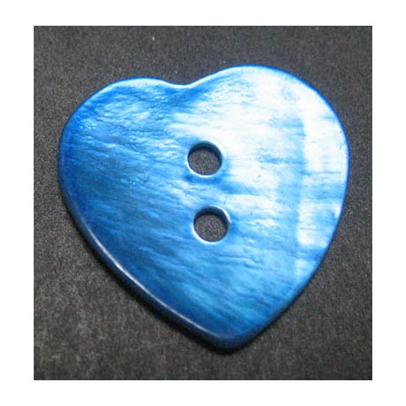 Nacre coeur bleu 20 mm