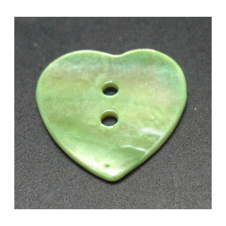 Nacre coeur vert anis 20mm