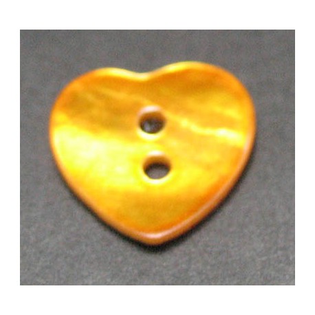 Nacre coeur orange 15mm