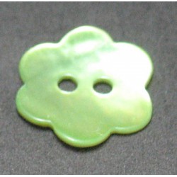 Nacre fleur vert anis 15 mm