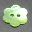 Nacre fleur vert anis 15 mm