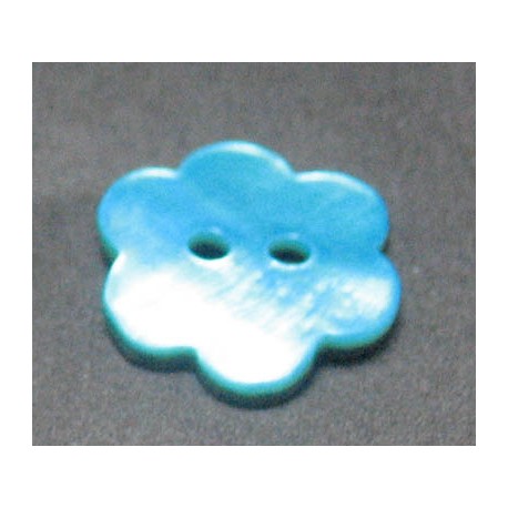 Nacre fleur turquoise 15 mm