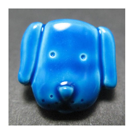 Bouton chien bleu 15 mm b15