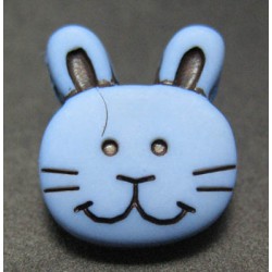 Bouton lapin bleu 13 mm b15