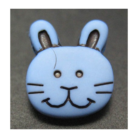 Bouton lapin bleu 13mm 