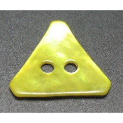 Bouton nacre triangle jaune 15mm