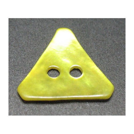 Bouton nacre triangle jaune 15mm