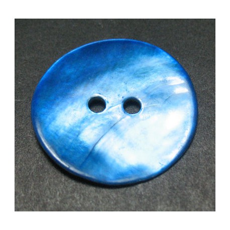 Bouton nacre bleu gitane 21 mm