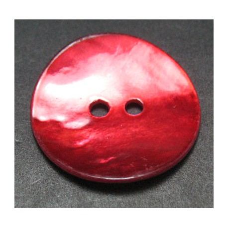 Bouton nacre rouge 21mm