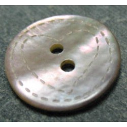 Bouton nacre rose coeur pointillé laser 18mm 