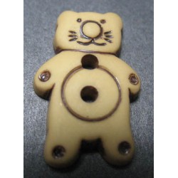 Bouton chat beige 21mm 