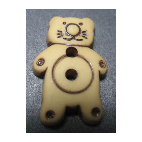 Bouton chat beige 21 mm b15