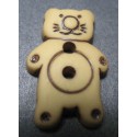 Bouton chat beige 21 mm b15