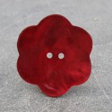 Bouton nacre fleur rouge 38 mm