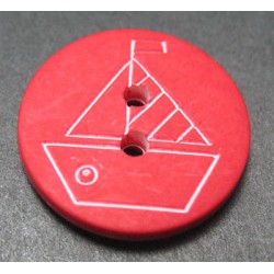 Bouton voilier rouge blanc 18mm 