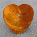 Bouton nacre coeur orange 38 mm
