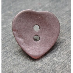 Bouton nacre coeur mauve satine 14 mm b51