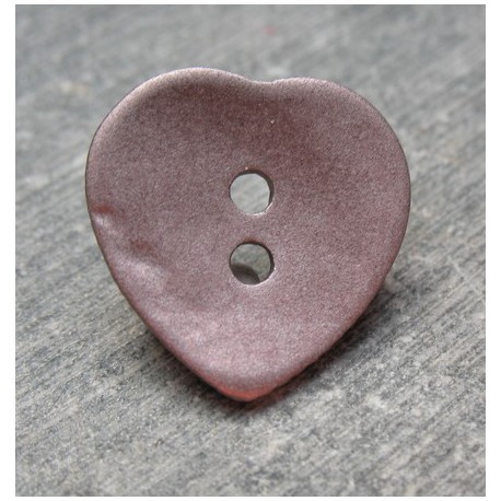 Bouton nacre coeur mauve satine 14 mm b51