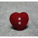 Bouton nacre coeur rouge 15 mm
