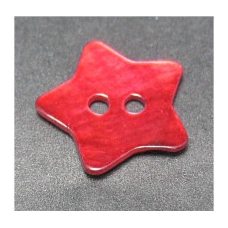 Bouton nacre étoile rouge 15mm