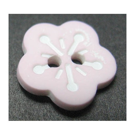 Bouton fleur rose clair 13mm 