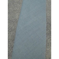 Biais coton gris semi plié 27 mm